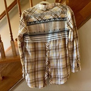 Free People Plaid Button Down